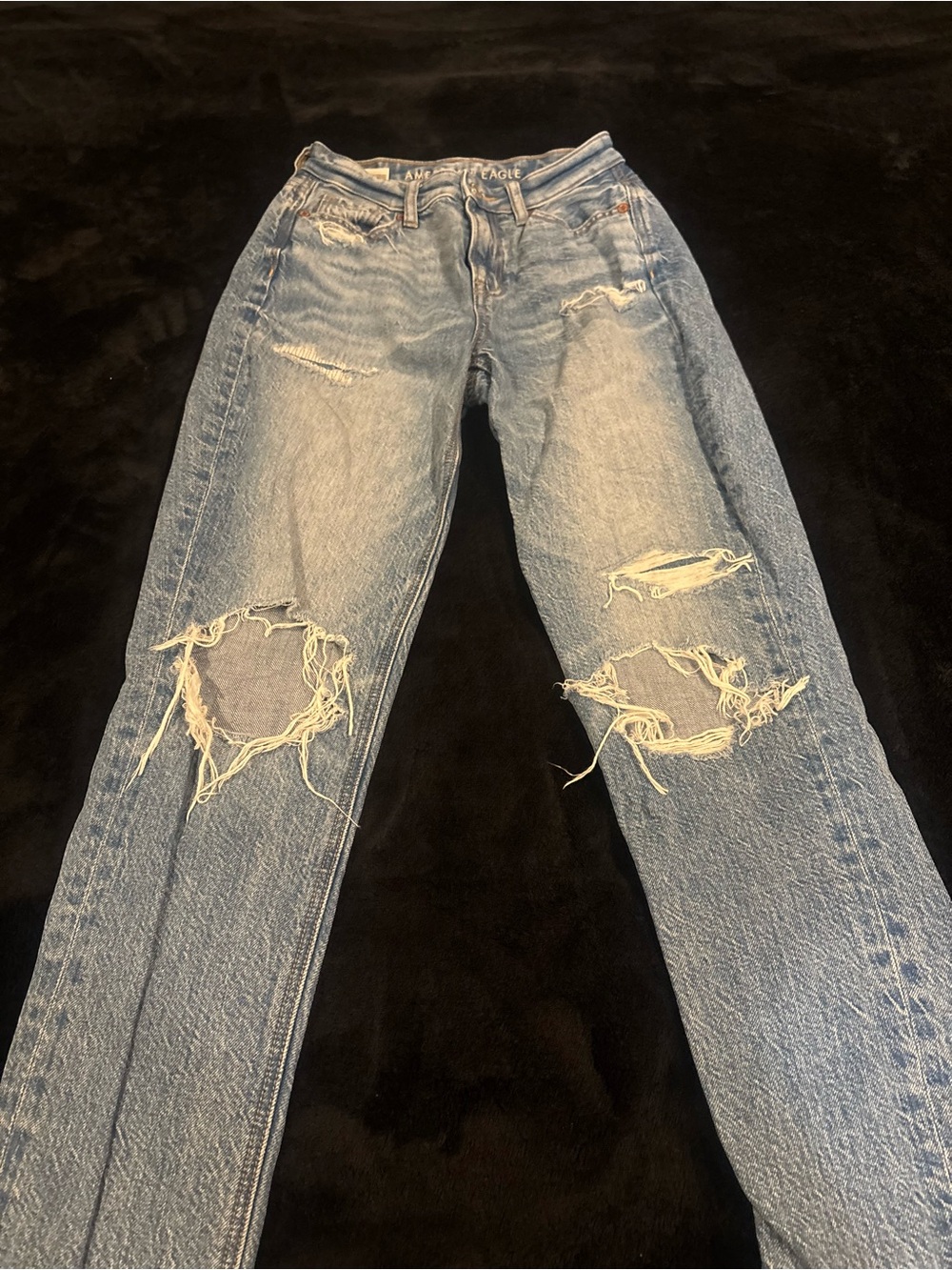 American eagle blue ripped jeans size 000
